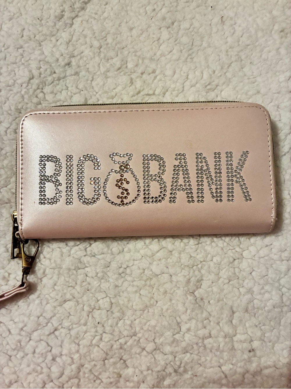 Claire's Pink Rhinestone Zip Wallet